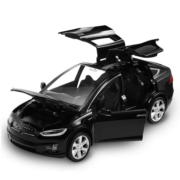 1/32 Tesla Model X 90D SUV Diecast White Model Car Sound&Light Pull Back Toy